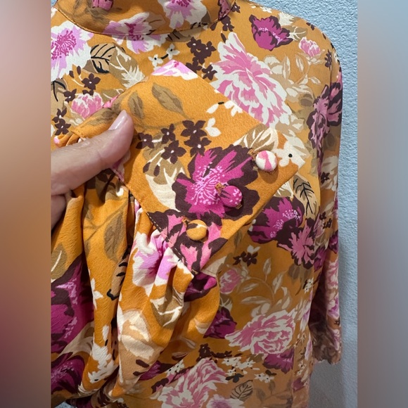 Like new long dress size M. Long sleeve Orange and pink - Picture 5 of 10